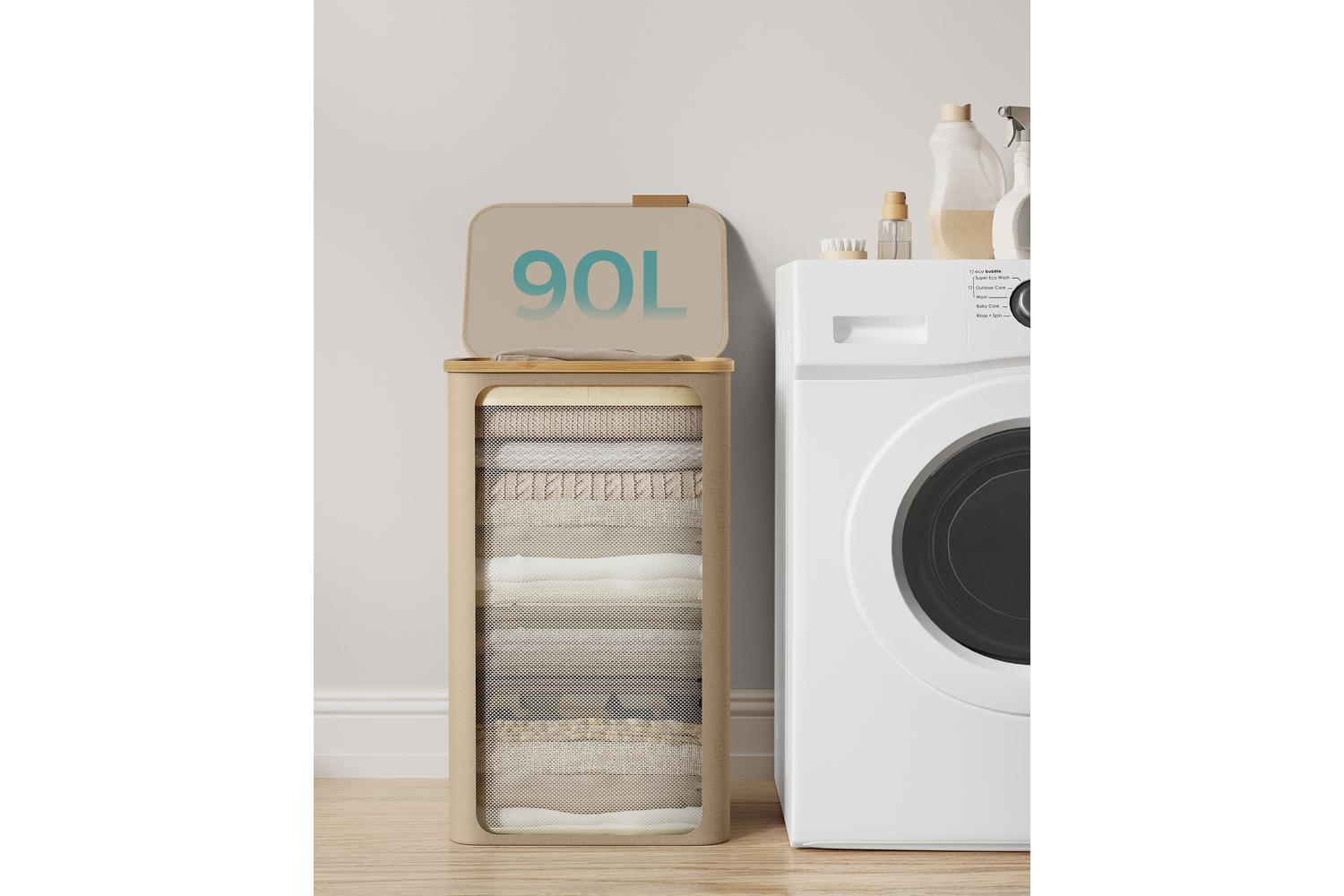 Songmics Laundry Hamper | Laundry Basket | Oxford Fabric | 90l-3