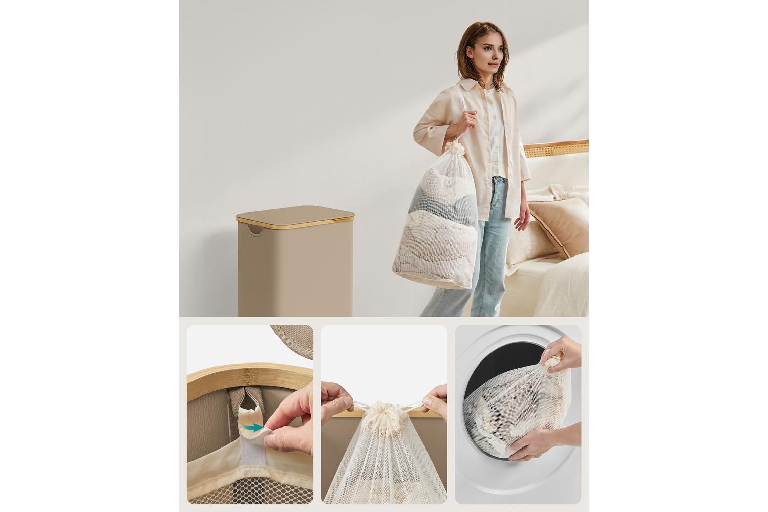 Songmics Laundry Hamper | Laundry Basket | Oxford Fabric | 90l-6