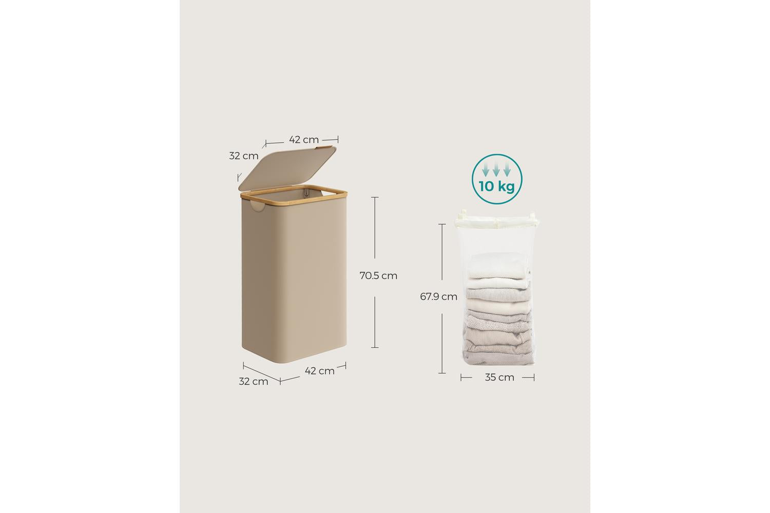 Songmics Laundry Hamper | Laundry Basket | Oxford Fabric | 90l-7