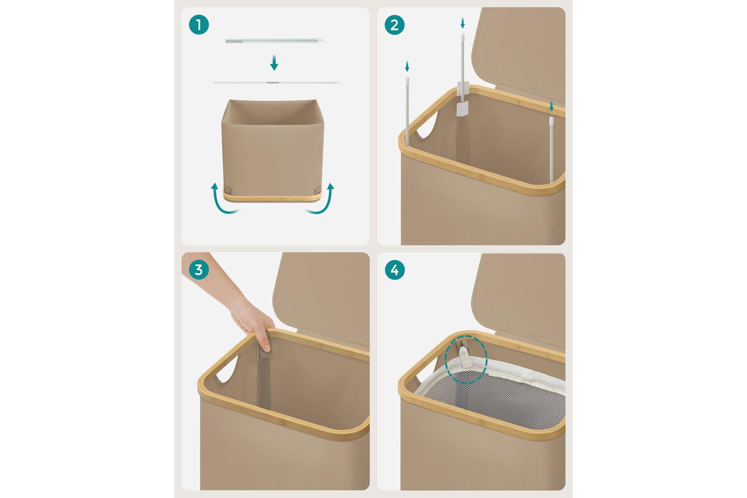 Songmics Laundry Hamper | Laundry Basket | Oxford Fabric | 90l-8