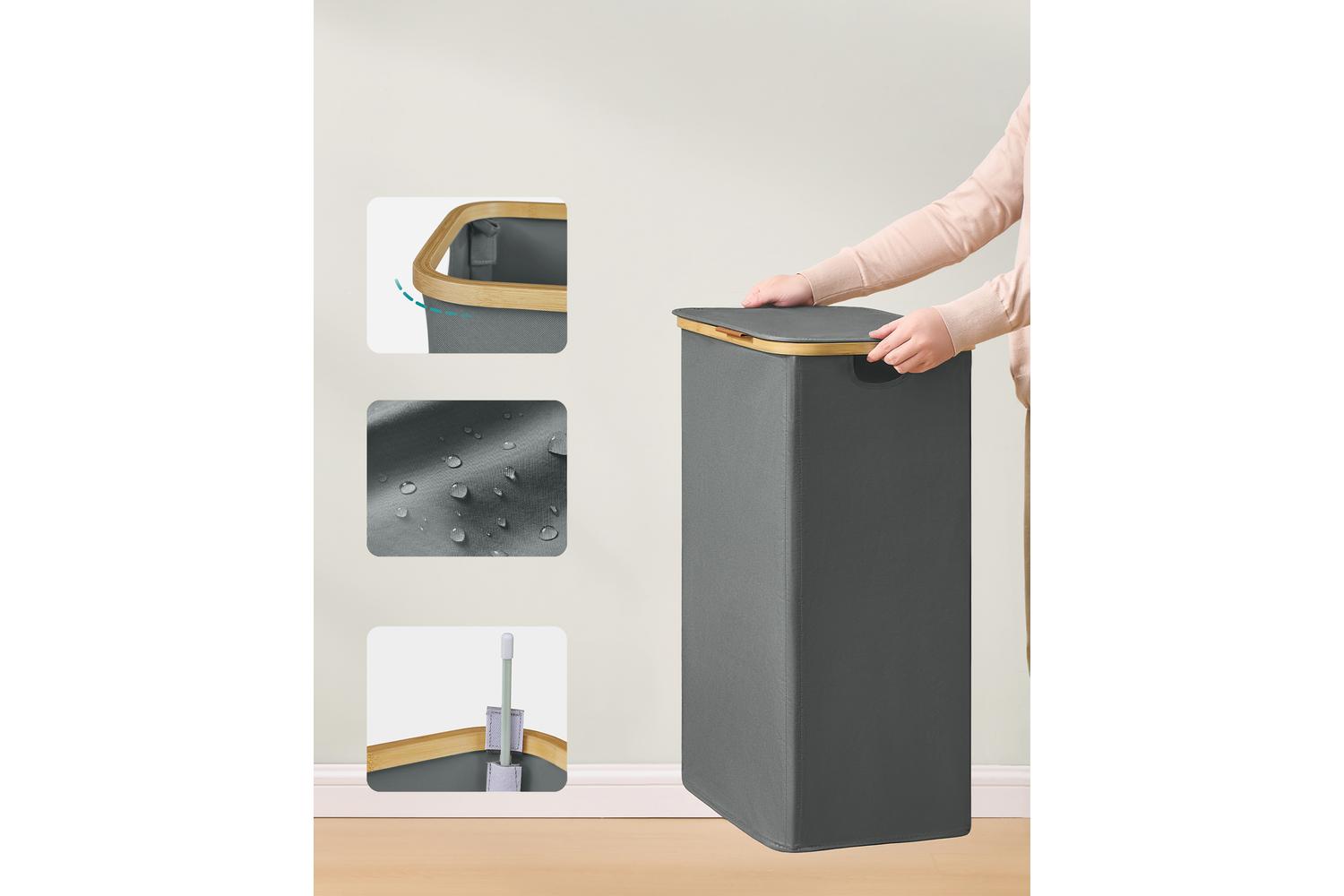 Songmics Laundry Hamper | Laundry Basket | Bamboo Frame | 100 Litre-5
