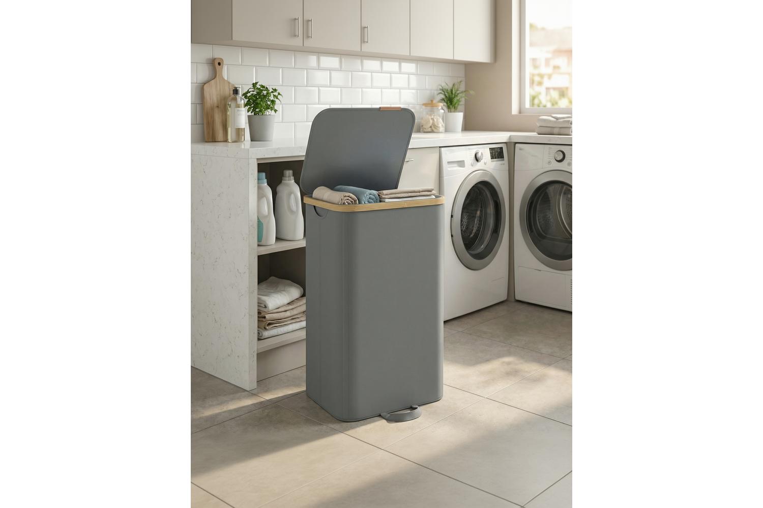 Songmics Laundry Hamper | Laundry Basket | Bamboo Frame | 100 Litre-4