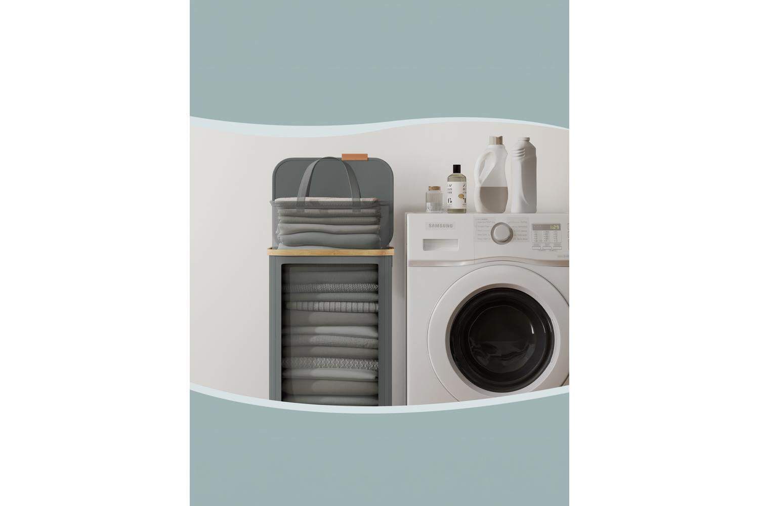 Songmics Laundry Hamper | Laundry Basket | Bamboo Frame | 100 Litre-6