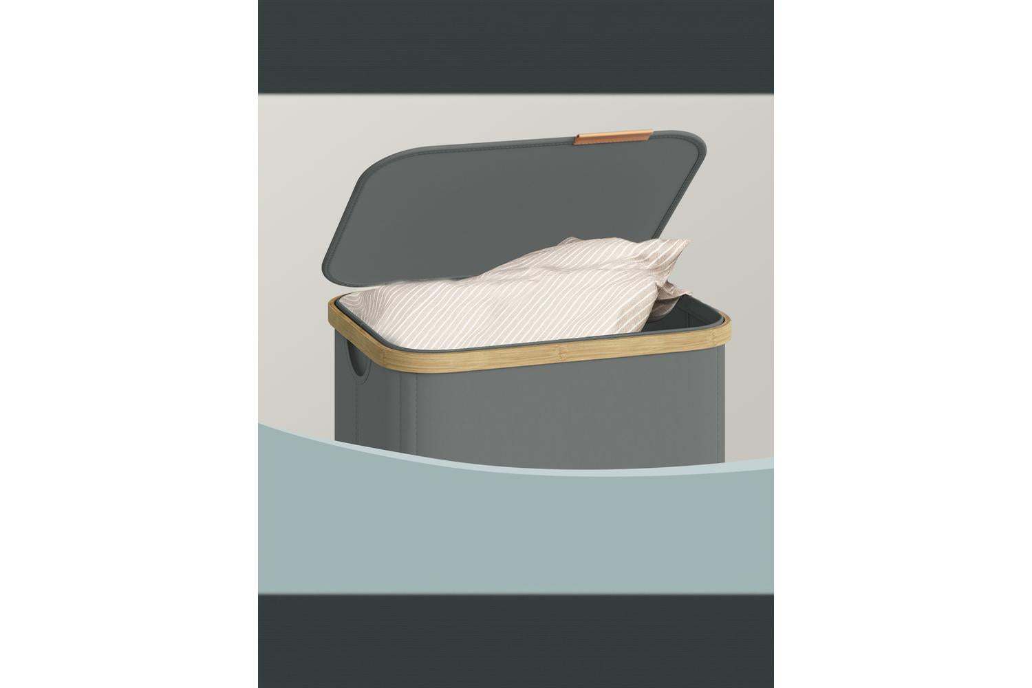 Songmics Laundry Hamper | Laundry Basket | Bamboo Frame | 100 Litre-8