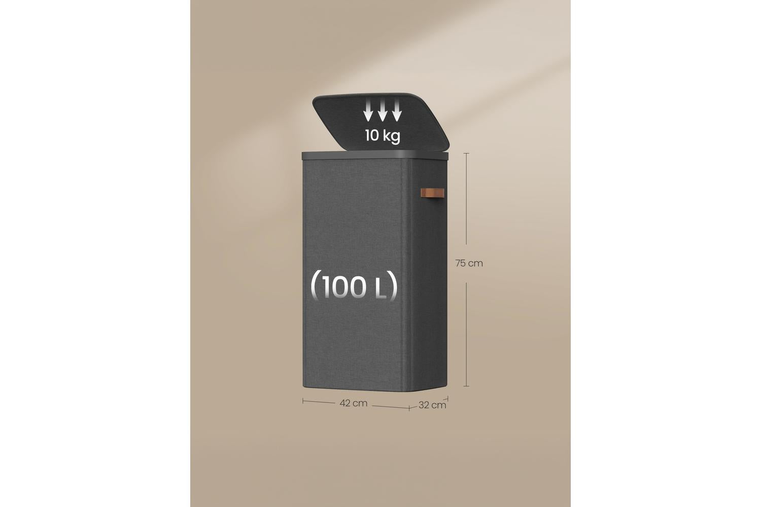 Songmics Laundry Basket | Laundry Hamper | Polyester Fabric | 100 Litre-3