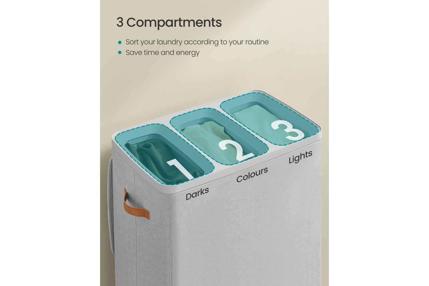 Songmics Laundry Basket | Laundry Hamper | Polyester Fabric | 190 Litre-3