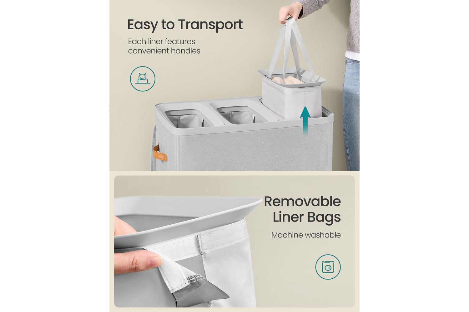 Songmics Laundry Basket | Laundry Hamper | Polyester Fabric | 190 Litre-5