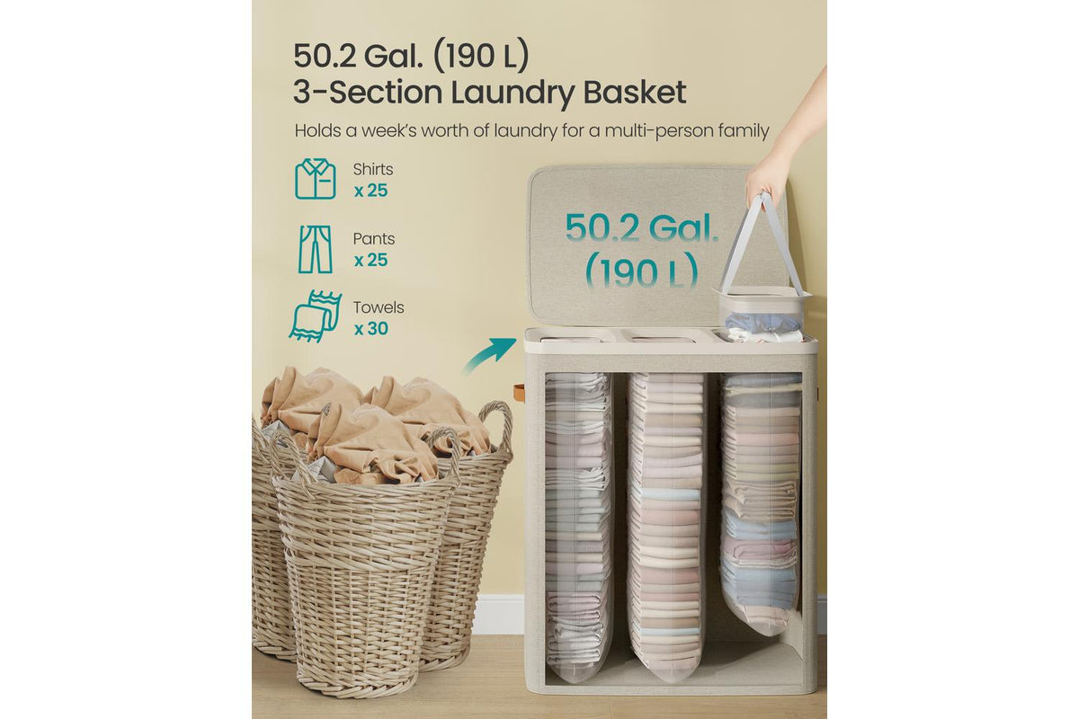 Songmics Laundry Basket | Laundry Hamper | Polyester Fabric | 190 Litre-4