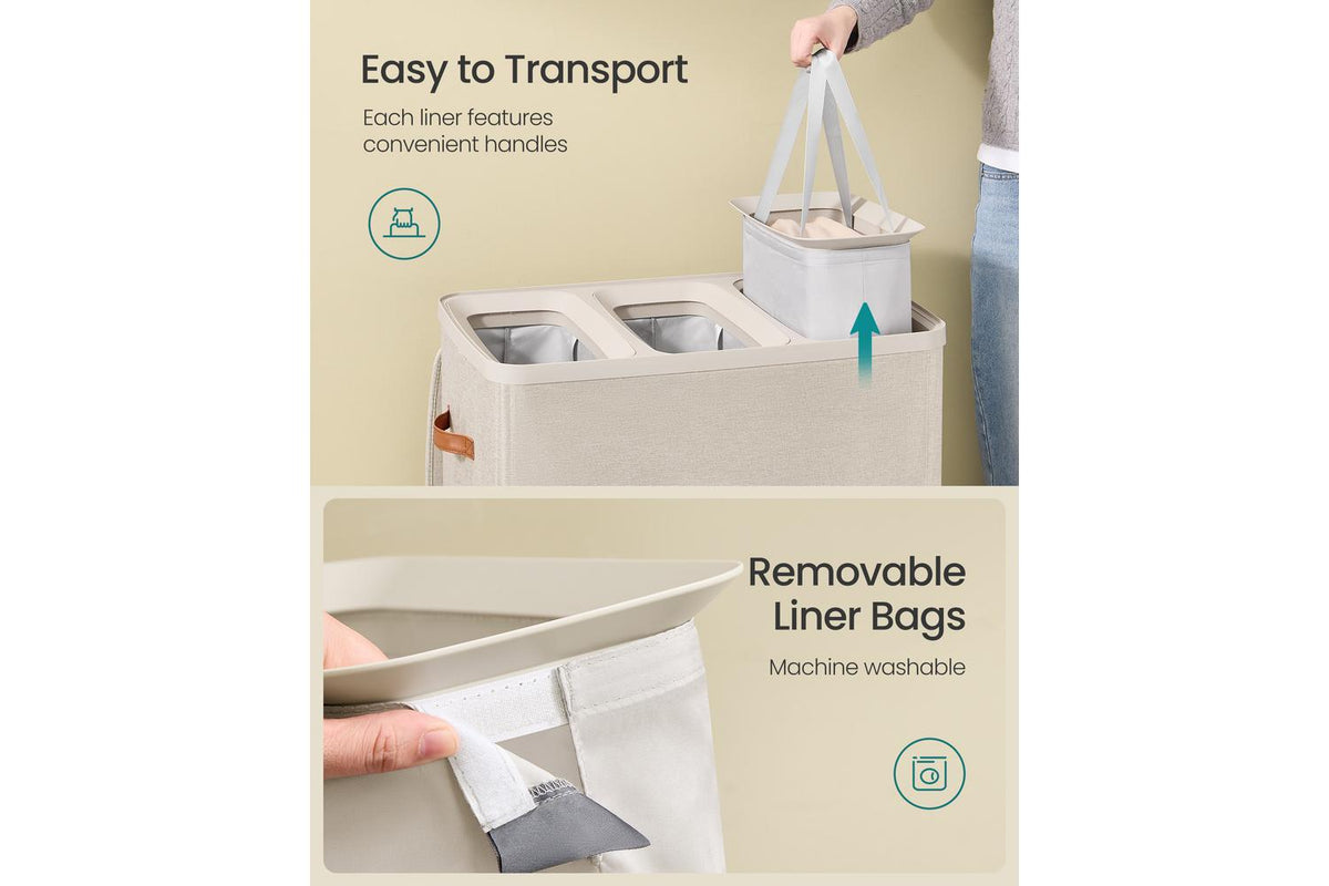 Songmics Laundry Basket | Laundry Hamper | Polyester Fabric | 190 Litre-5