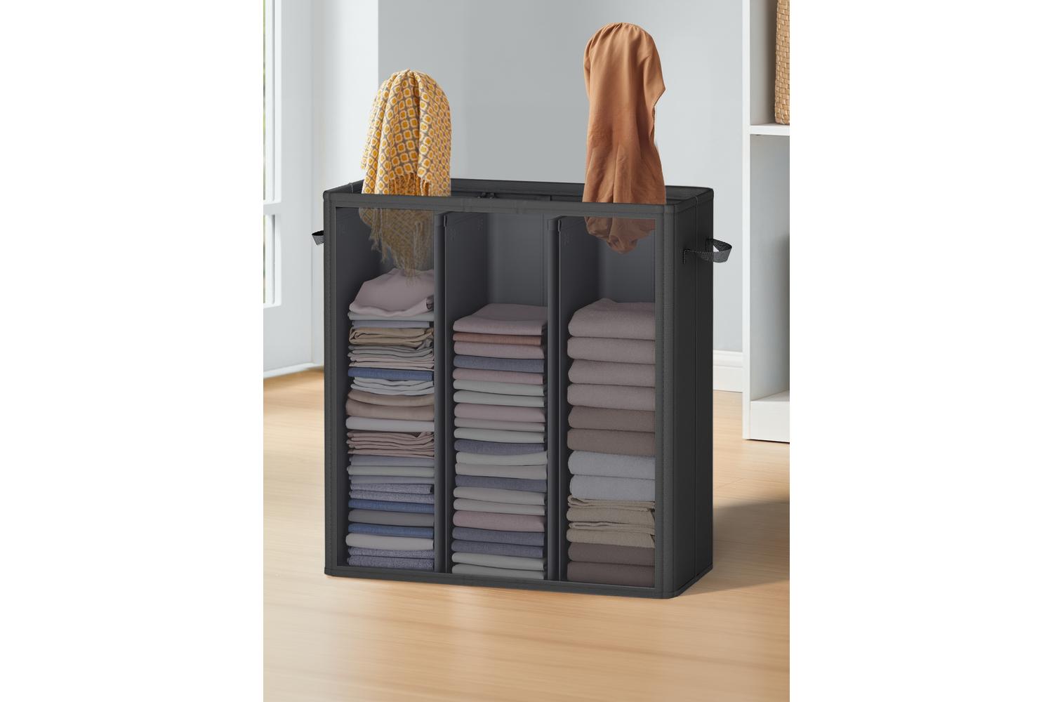 Songmics Laundry Hamper | Laundry Basket | Oxford Fabric | 3 Compartments-5