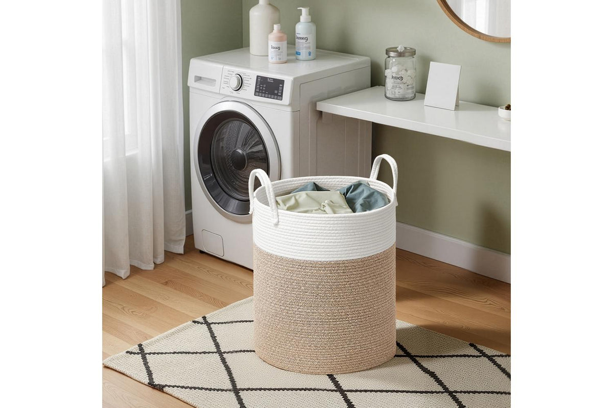 Songmics Laundry Basket | Laundry Hamper | Cotton Rope | 60 L-5
