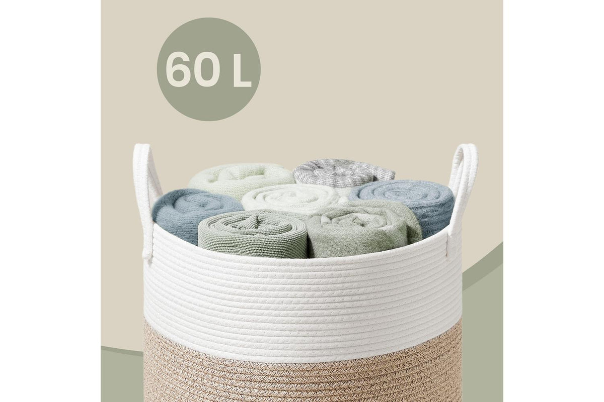 Songmics Laundry Basket | Laundry Hamper | Cotton Rope | 60 L-7