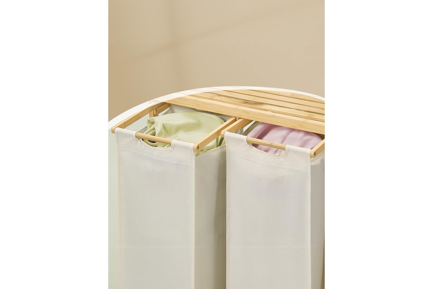 Songmics Laundry Hamper | Laundry Basket | Bamboo | 100 Litre-6