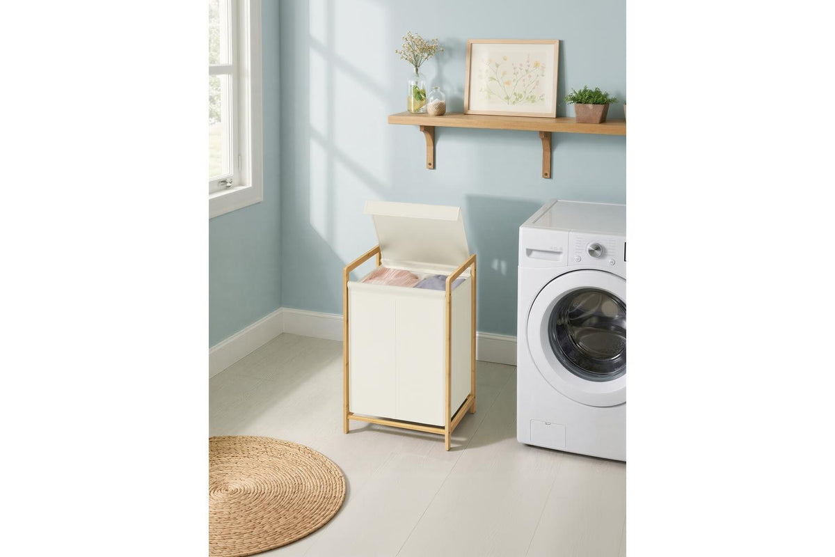 Songmics Laundry Hamper | Laundry Basket | Bamboo Frame-4