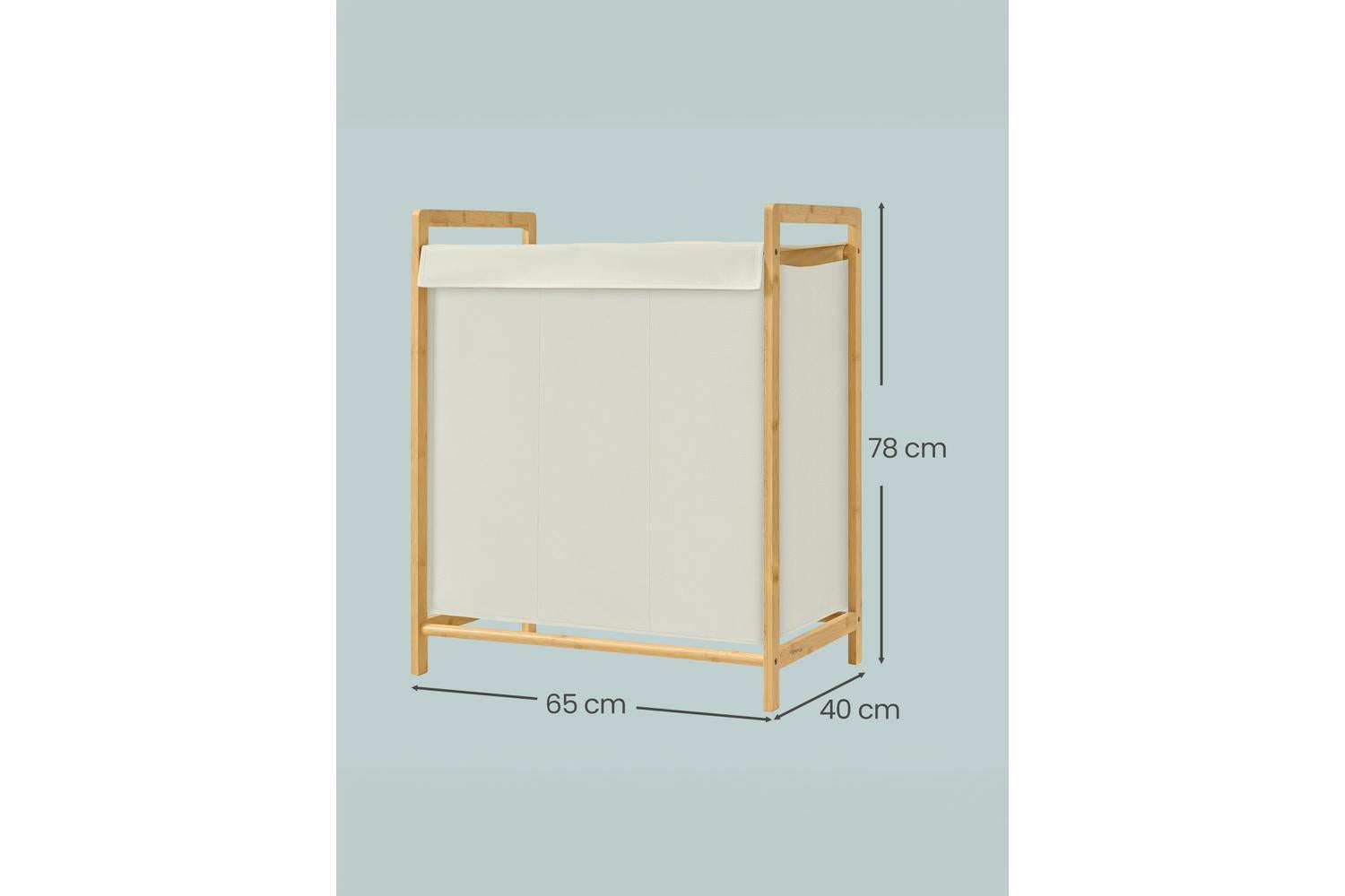 Songmics Laundry Hamper | Laundry Basket | Bamboo & Oxford Fabric-3