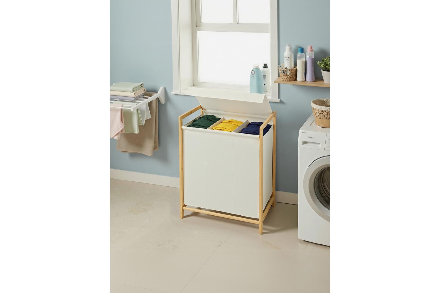 Songmics Laundry Hamper | Laundry Basket | Bamboo & Oxford Fabric-4