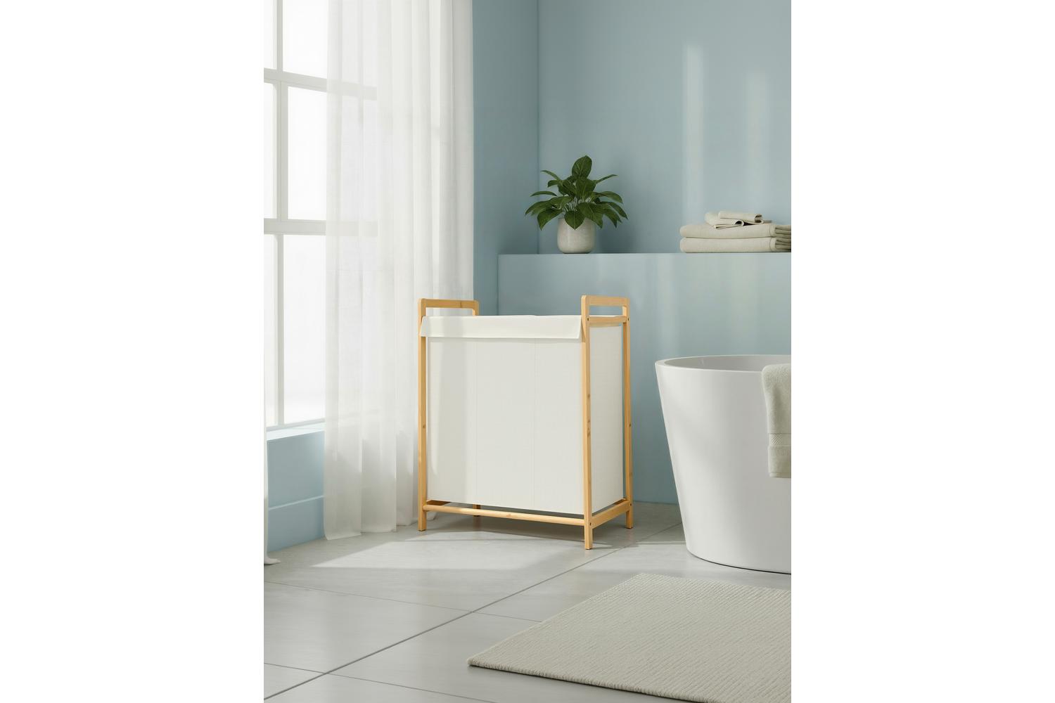 Songmics Laundry Hamper | Laundry Basket | Bamboo & Oxford Fabric-5
