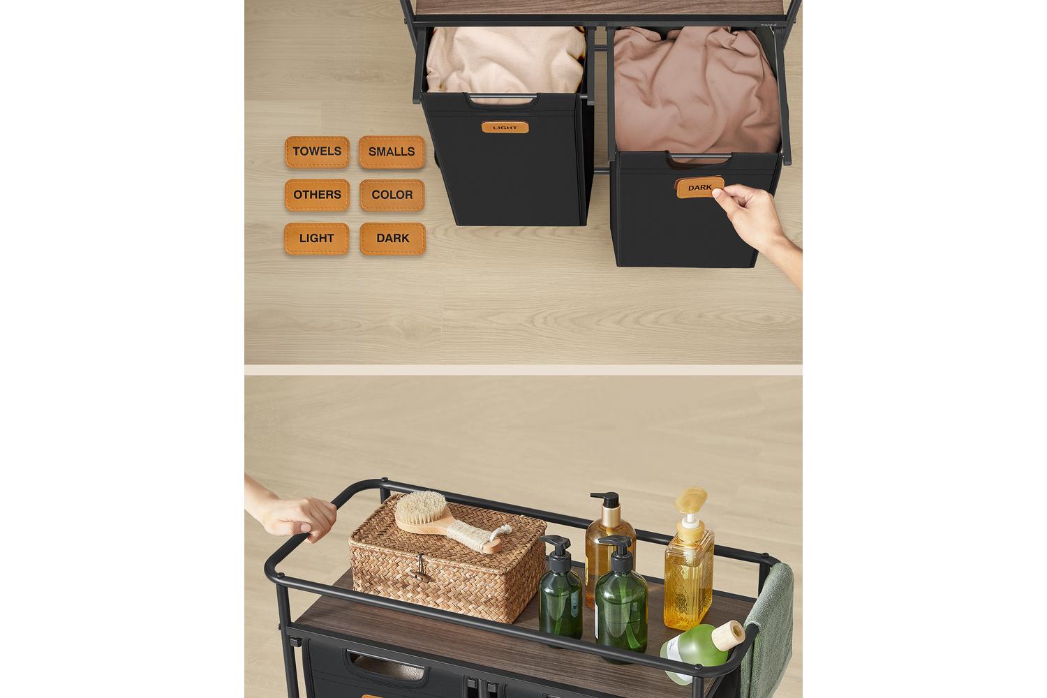 Vasagle Laundry Basket | Laundry Sorter | Steel & Oxford Fabric | 100 Litre-5
