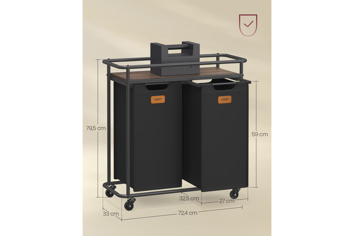 Vasagle Laundry Basket | Laundry Sorter | Steel & Oxford Fabric | 100 Litre-6