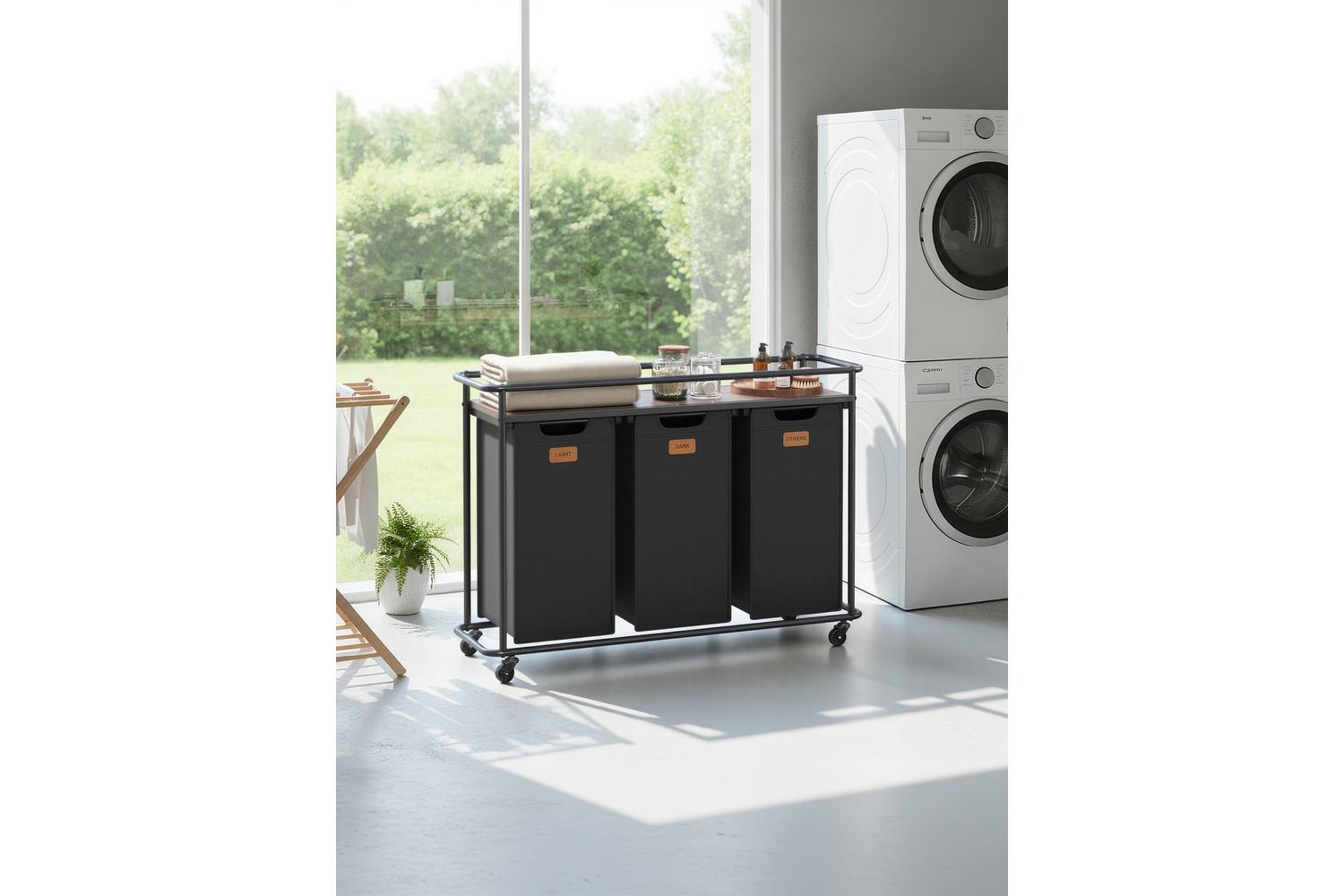 Vasagle Laundry Basket | Laundry Sorter | Steel & Oxford Fabric | 150 Litre-4