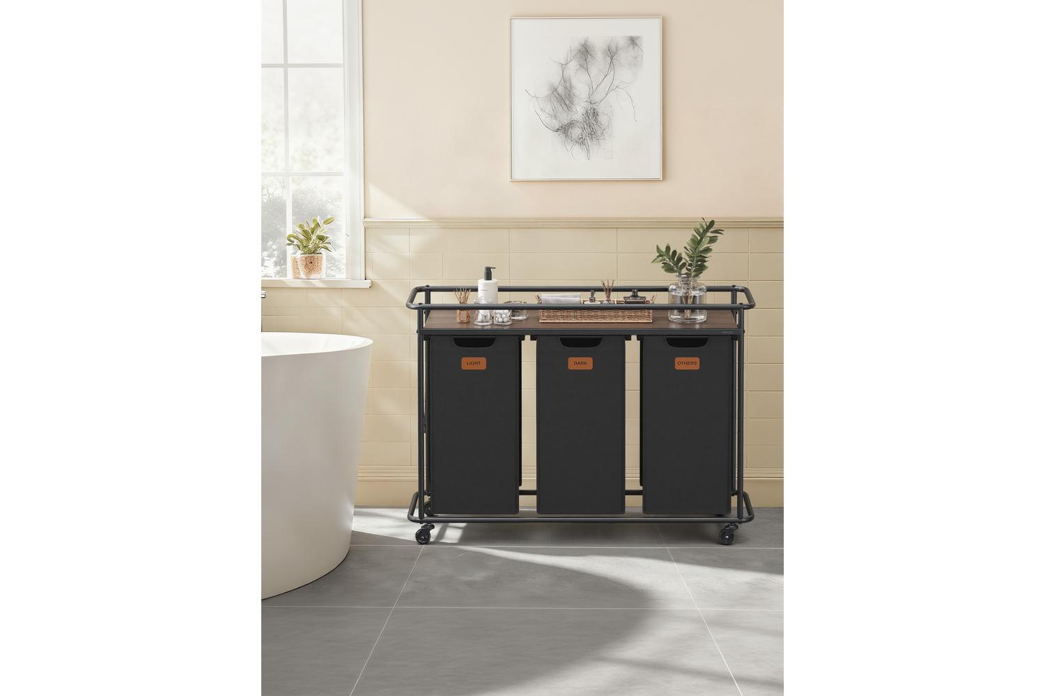 Vasagle Laundry Basket | Laundry Sorter | Steel & Oxford Fabric | 150 Litre-5