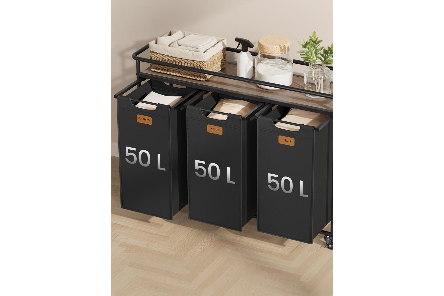 Vasagle Laundry Basket | Laundry Sorter | Steel & Oxford Fabric | 150 Litre-6