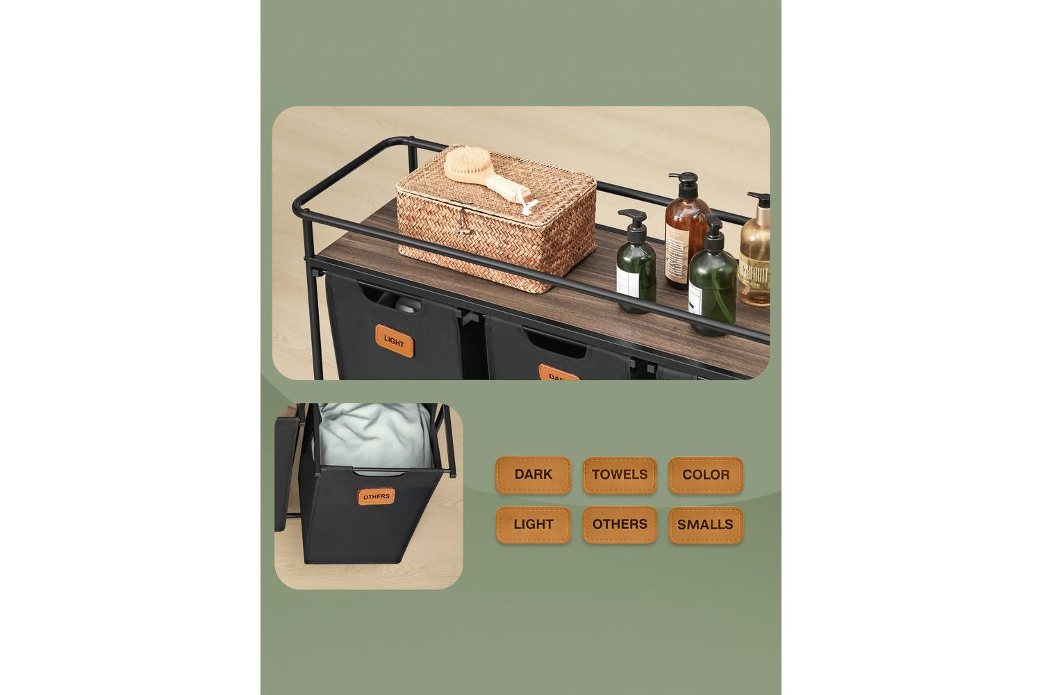 Vasagle Laundry Basket | Laundry Sorter | Steel & Oxford Fabric | 150 Litre-8