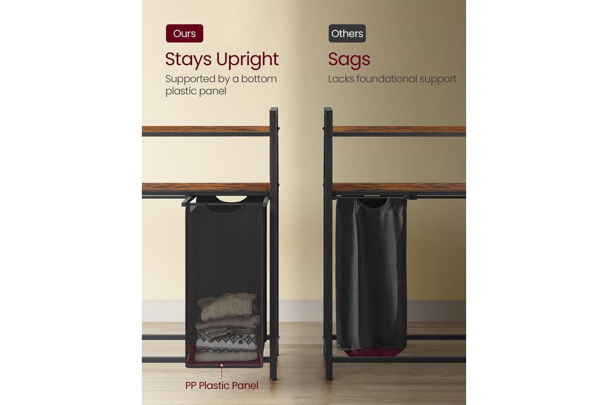 Vasagle Laundry Basket | Laundry Hamper | Mdf & Steel | 3 Compartments-5