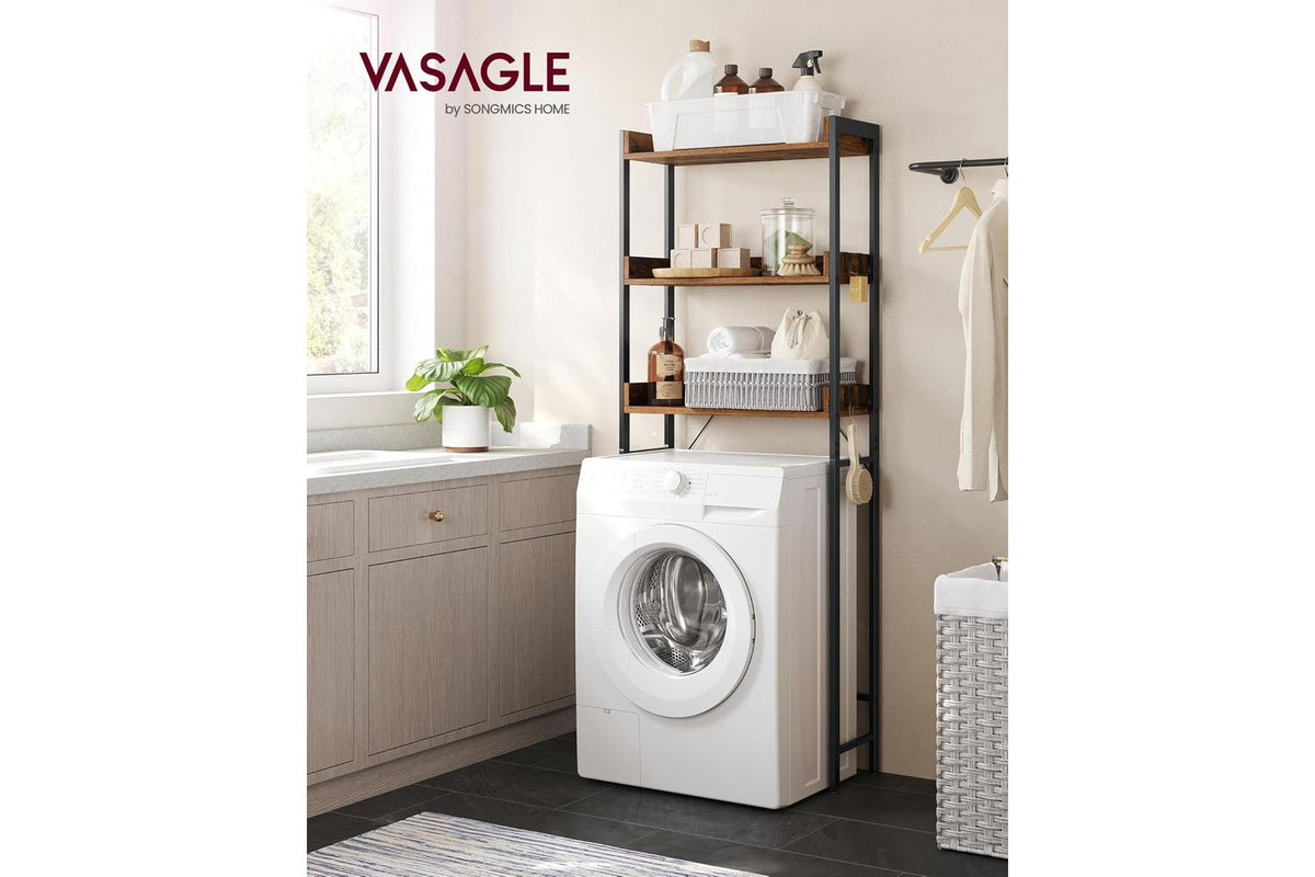 Vasagle Over The Toilet Storage | Bathroom Shelf | Wood Chipboard And Steel-2