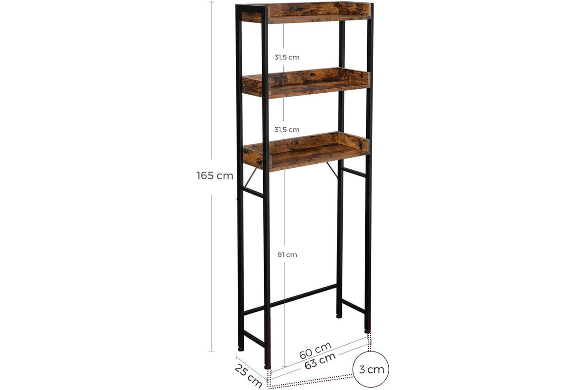 Vasagle Over The Toilet Storage | Bathroom Shelf | Wood Chipboard And Steel-3