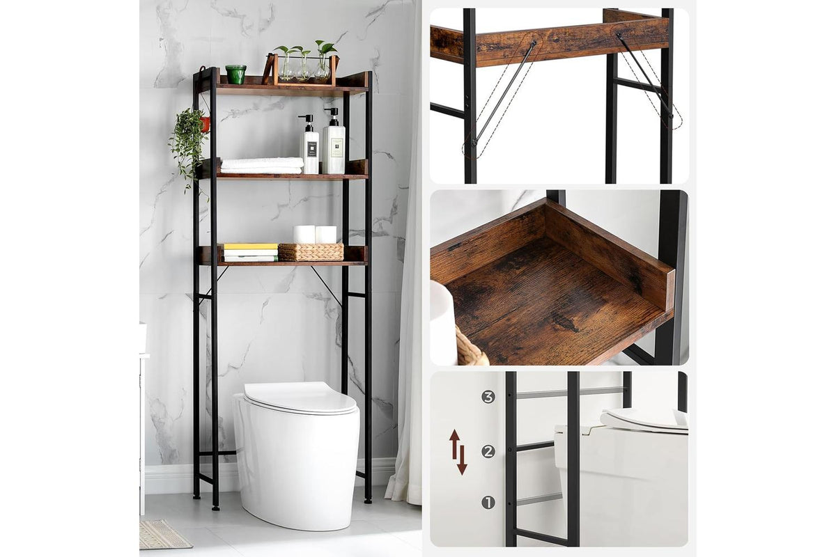 Vasagle Over The Toilet Storage | Bathroom Shelf | Wood Chipboard And Steel-4