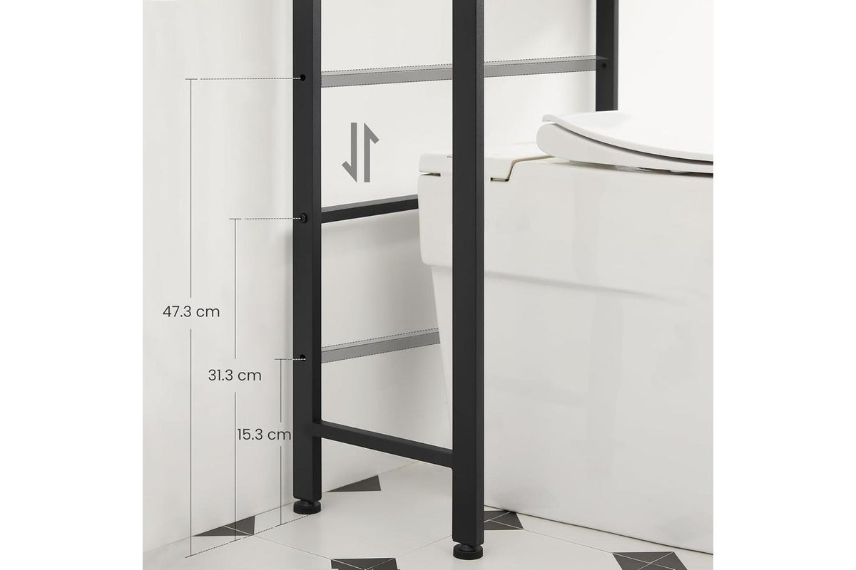Vasagle Over The Toilet Storage | Bathroom Shelf | Wood Chipboard And Steel-6