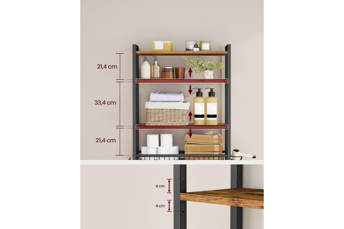 Vasagle Over The Toilet Storage | Bathroom Shelf | Steel & Particleboard-4