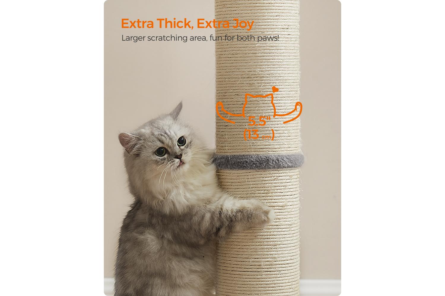 Feandrea Cat Scratching Post | Cat Tree | Sisal | 85 Cm-3