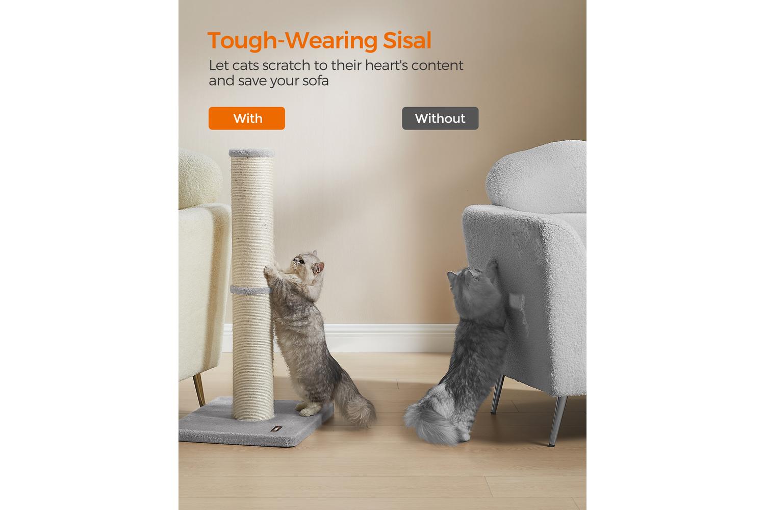 Feandrea Cat Scratching Post | Cat Tree | Sisal | 85 Cm-4
