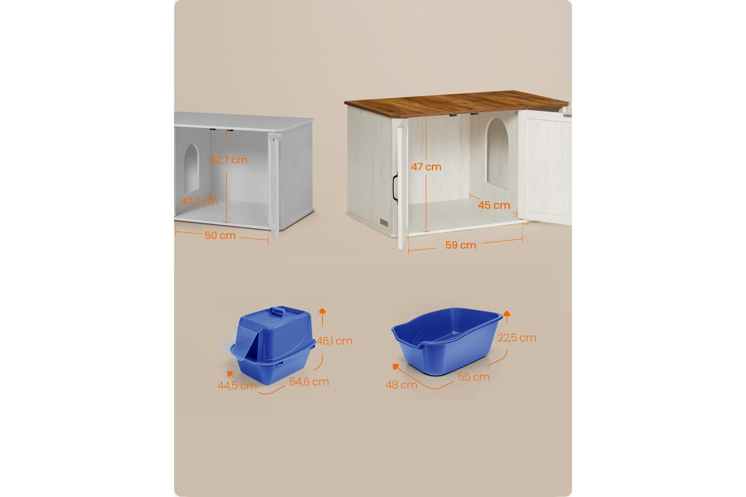 Feandrea Cat Litter Box Enclosure | Cat House | Particleboard-4