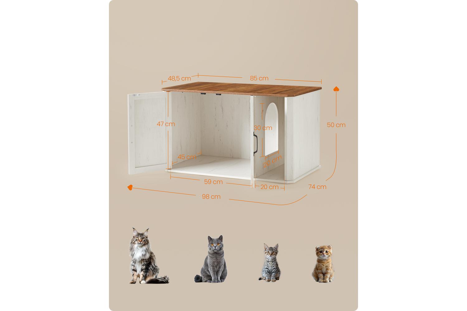 Feandrea Cat Litter Box Enclosure | Cat House | Particleboard-5