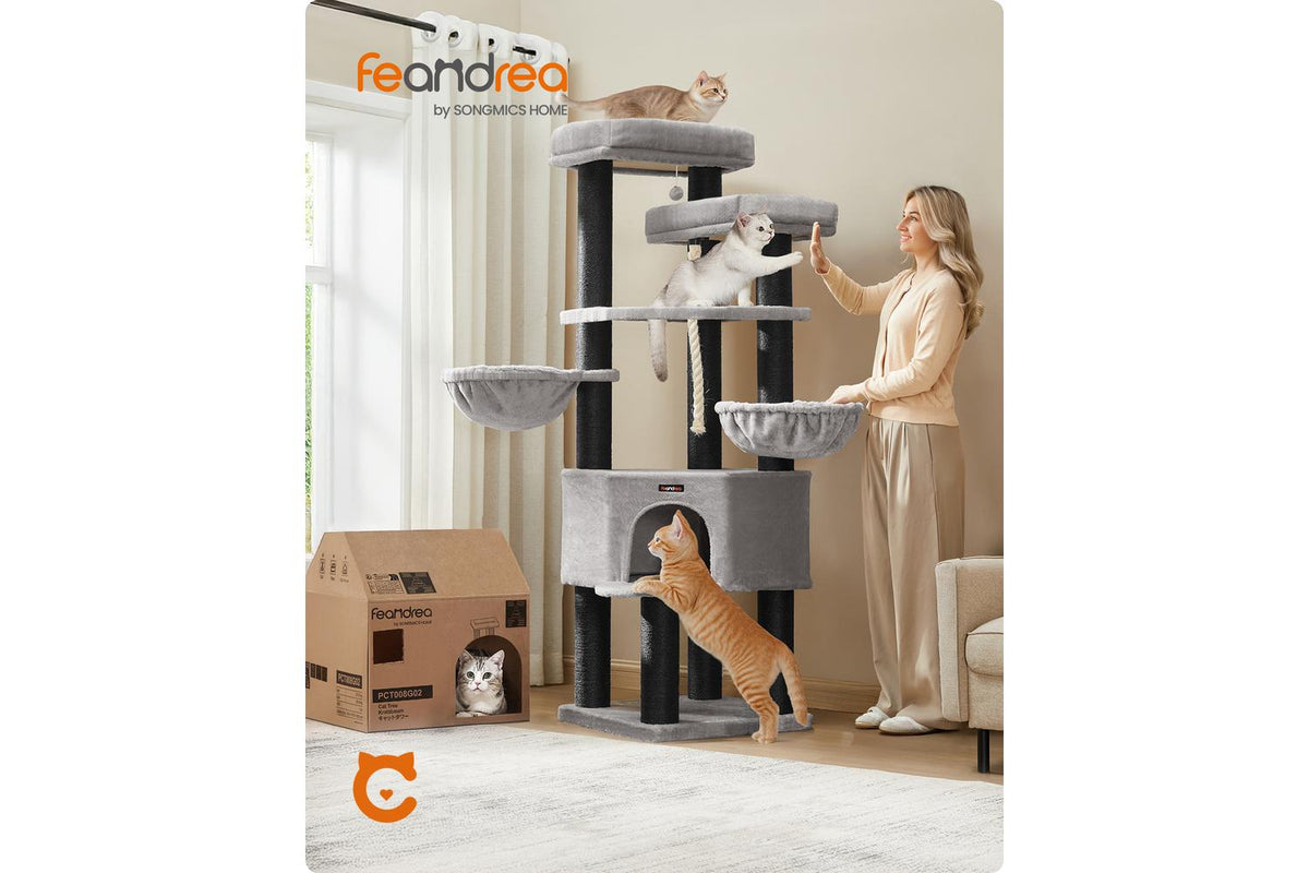 Feandrea Cat Tree | Cat Play Tower | Sisal Rope | Extra Large-2