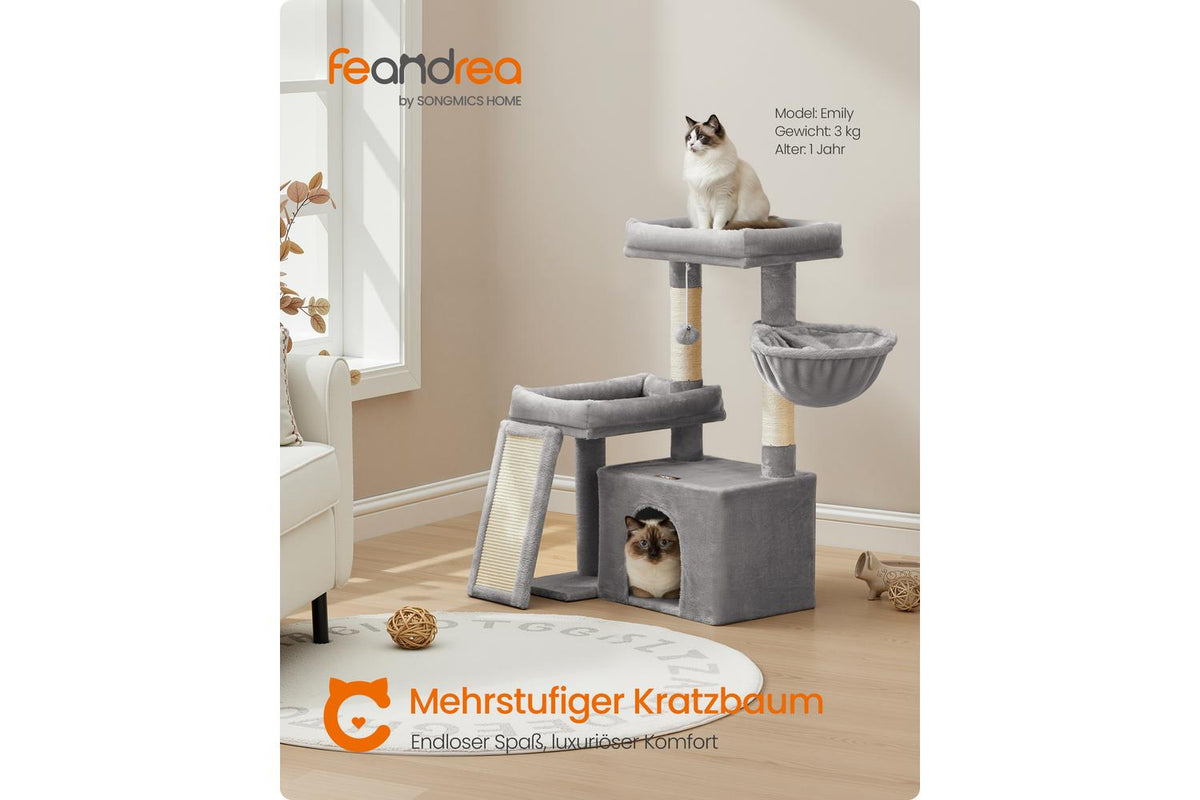 Feandrea Cat Tree | Cat Tree | Plush & Sisal | 92.5 X 58.9 X 85.8 Cm