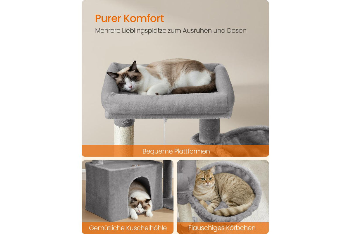 Feandrea Cat Tree | Cat Tree | Plush & Sisal | 92.5 X 58.9 X 85.8 Cm-3