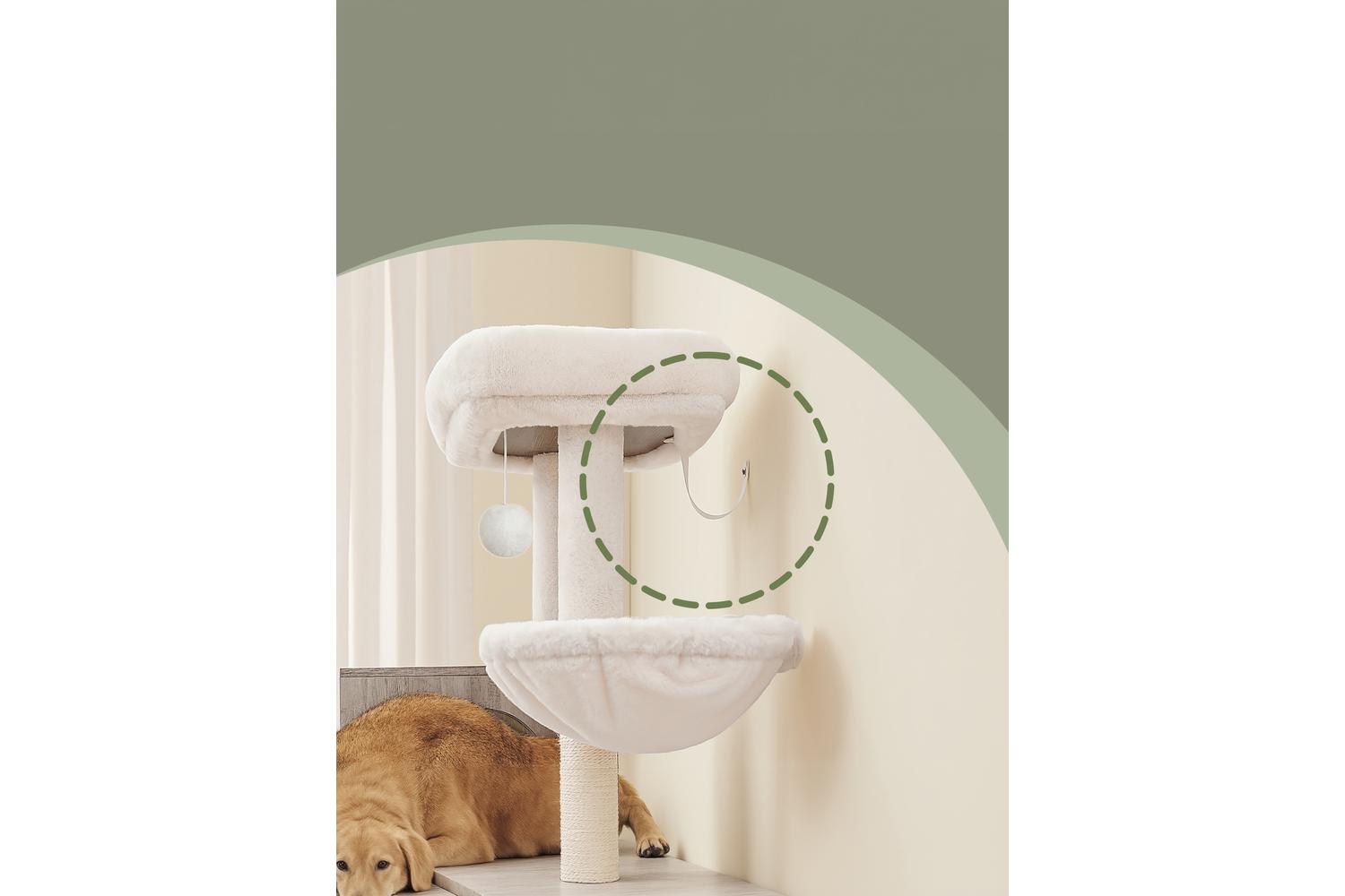 Feandrea Cat Tree | Cat Tree And Litter Box Cabinet | Particleboard And Plush-7
