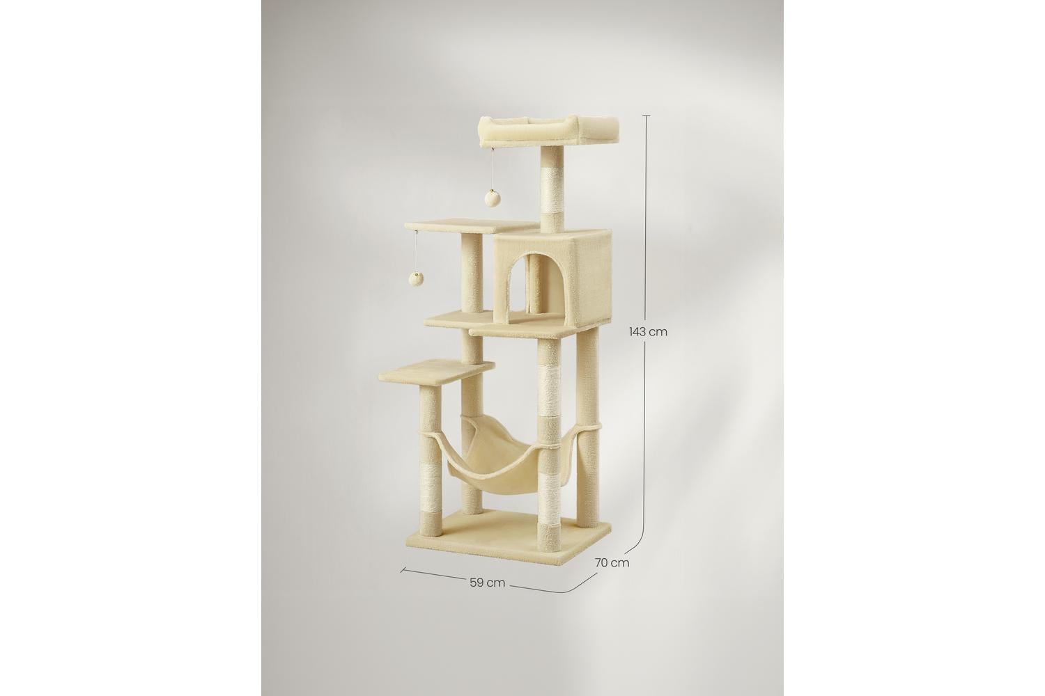 Feandrea Cat Tree | Cat Play Tower | Plush & Sisal | 137.7 Cm-3