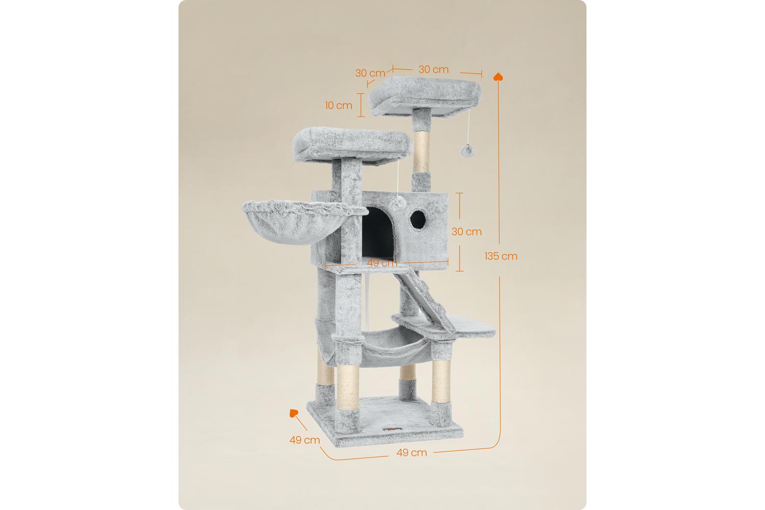 Feandrea Cat Tree | Cat Activity Centre | Plush & Sisal | 135 Cm-6