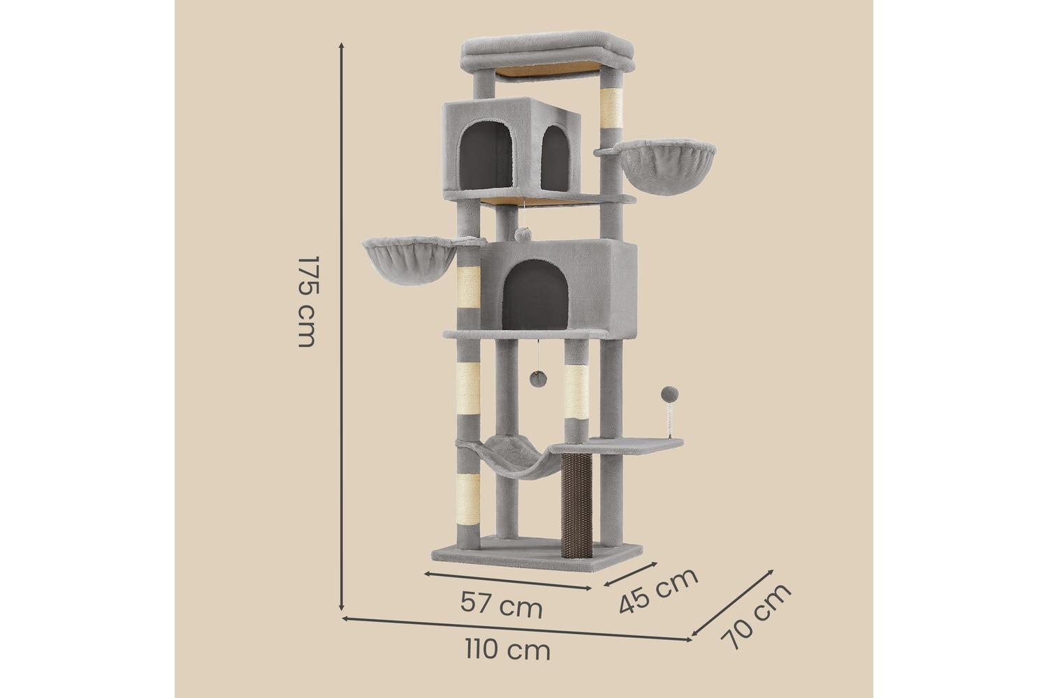 Feandrea Cat Tree | Cat Tree | Plush & Sisal | 174 Cm-3