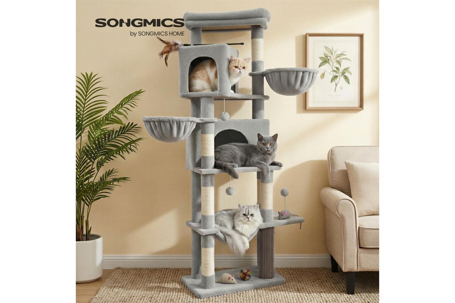 Feandrea Cat Tree | Cat Tree | Plush & Sisal | 174 Cm-4