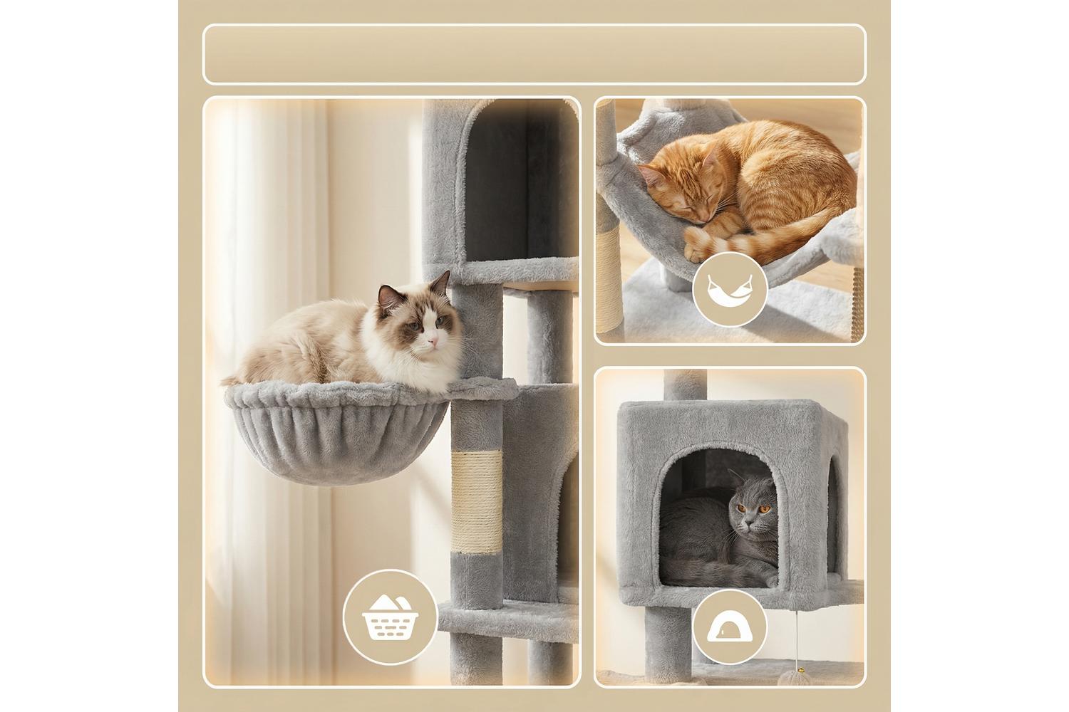 Feandrea Cat Tree | Cat Tree | Plush & Sisal | 174 Cm-7