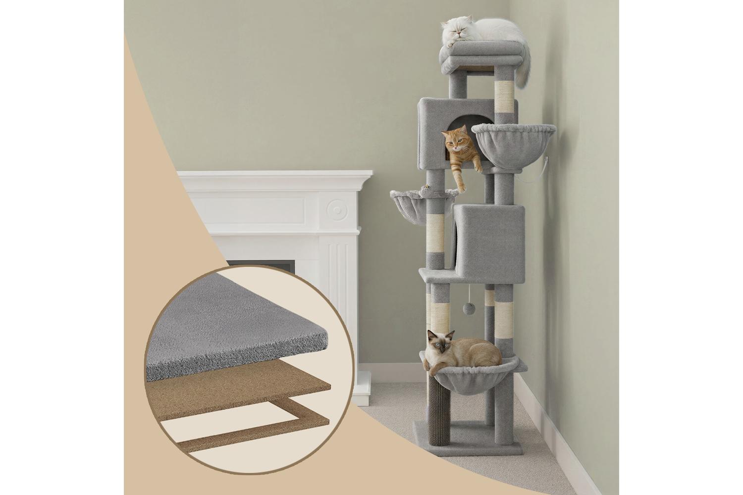 Feandrea Cat Tree | Cat Tree | Plush & Sisal | 174 Cm-8