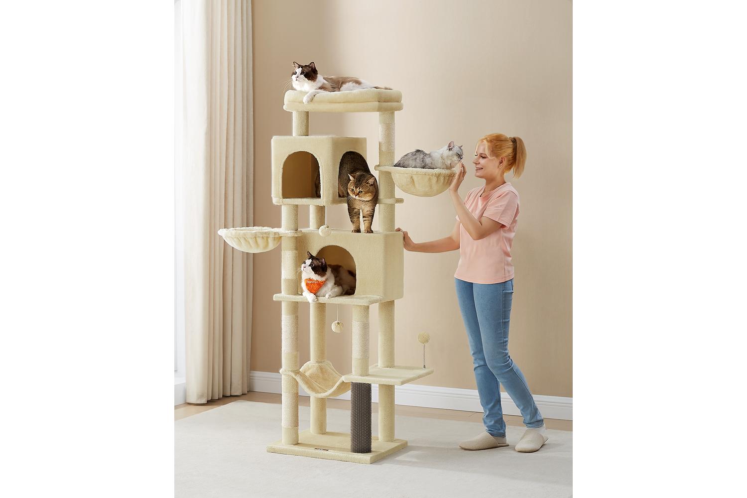 Feandrea Cat Tree | Cat Tree | Particleboard Plush Sisal | 174 Cm-2