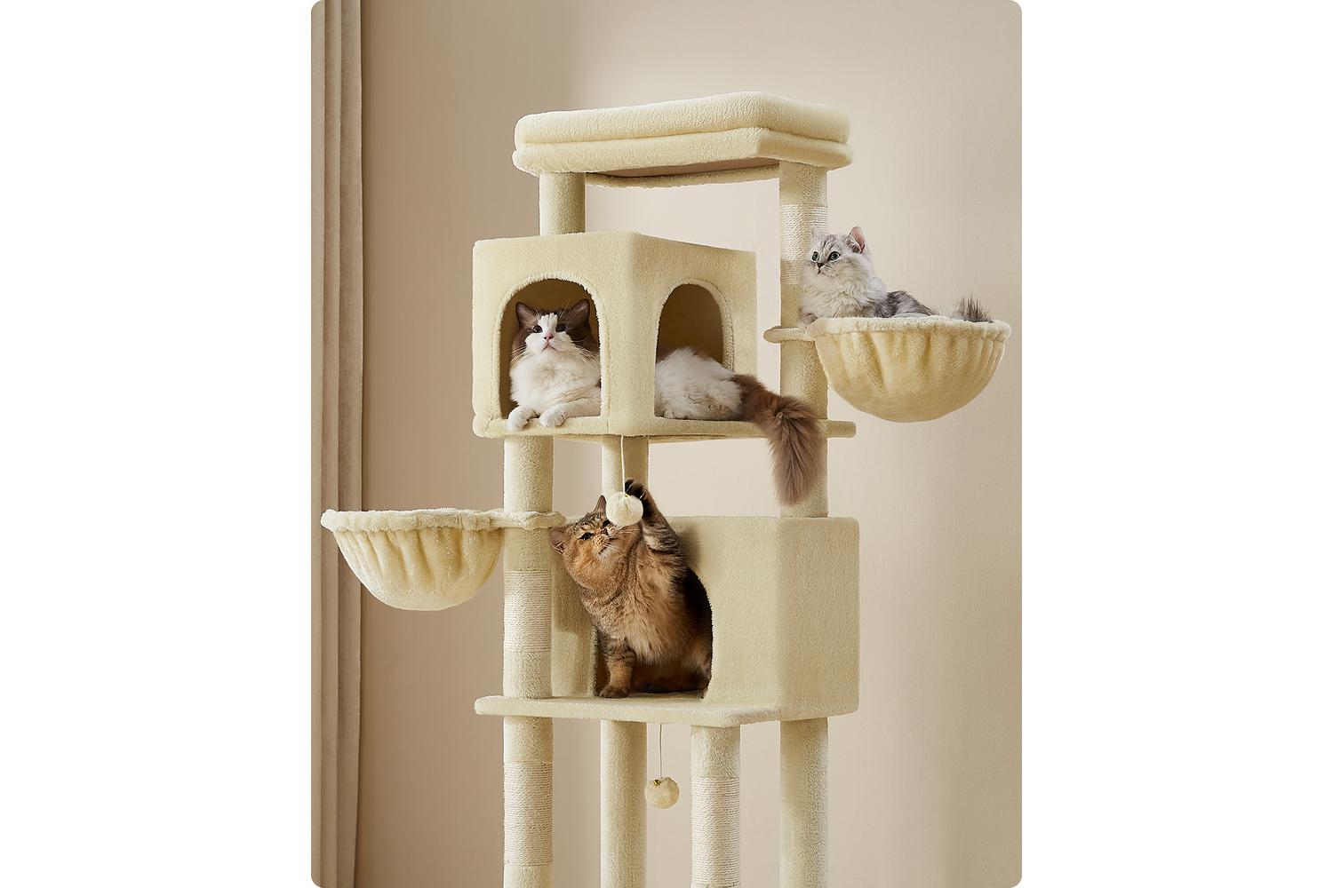 Feandrea Cat Tree | Cat Tree | Particleboard Plush Sisal | 174 Cm-4