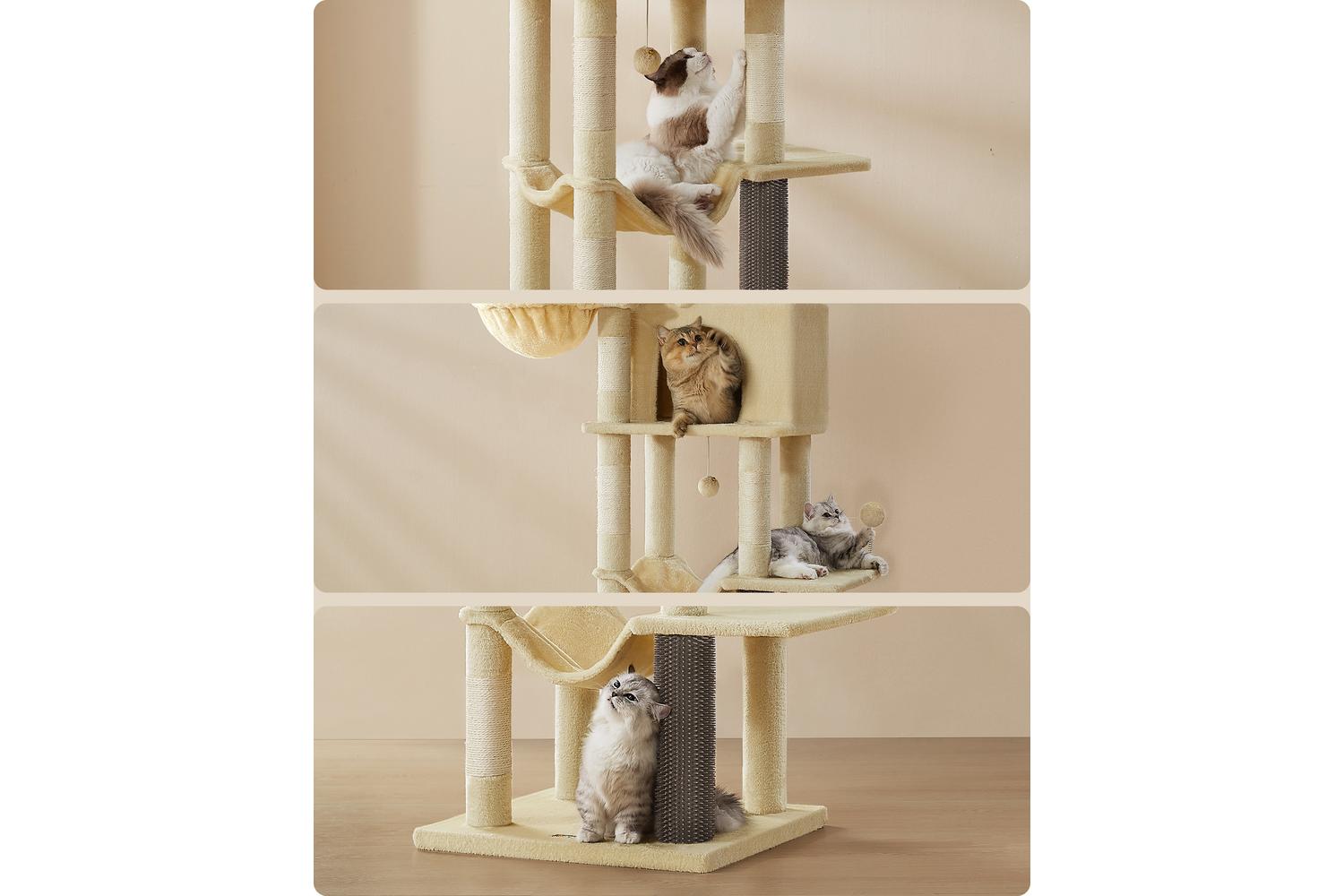 Feandrea Cat Tree | Cat Tree | Particleboard Plush Sisal | 174 Cm-5